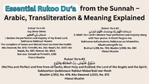 Five Essential Rukoo Du‘a from the Sunnah – Arabic, Transliteration & Meaning Explained