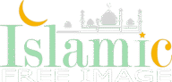 FreeIslamicImage.com logo with mosque icon and crescent moon, modern Islamic style