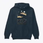 Motivational Wudu-inspired T-shirt design featuring symbolic water elements and hand silhouettes, without any human face, highlighting the message ‘Purify Your Heart. Begin with Wudu.’ in a clean, modern style.